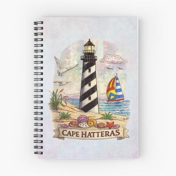 Item preview, Cape Hatteras Lighthouse – North Carolina Coastal Nautical Illustration designed and sold by MysticOzzy.