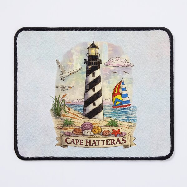 Item preview, Cape Hatteras Lighthouse – North Carolina Coastal Nautical Illustration designed and sold by MysticOzzy.