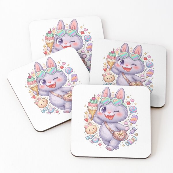 Item preview, Kawaii Rabbit with Ice Cream and Sweets in Soft Gothic Cake Style designed and sold by Skully-Studio.