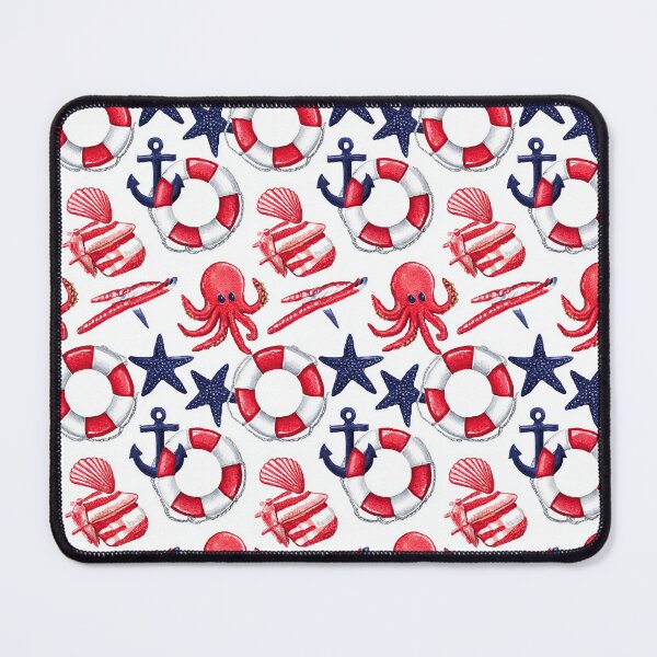 Item preview, Red Crab and Life Ring Nautical Pattern designed and sold by Piotrek0001.