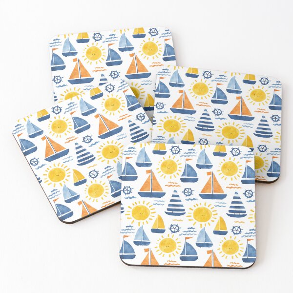 Item preview, Sunny Day Sailboat Watercolor Pattern designed and sold by Piotrek0001.
