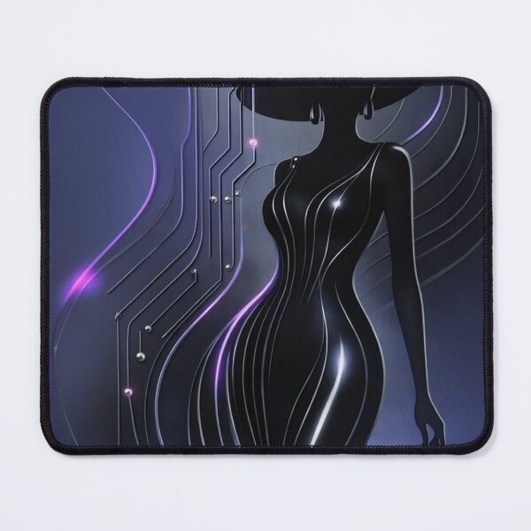 Item preview, Midnight Circuit Muse – Futuristic Noir Silhouette designed and sold by Lowtech.