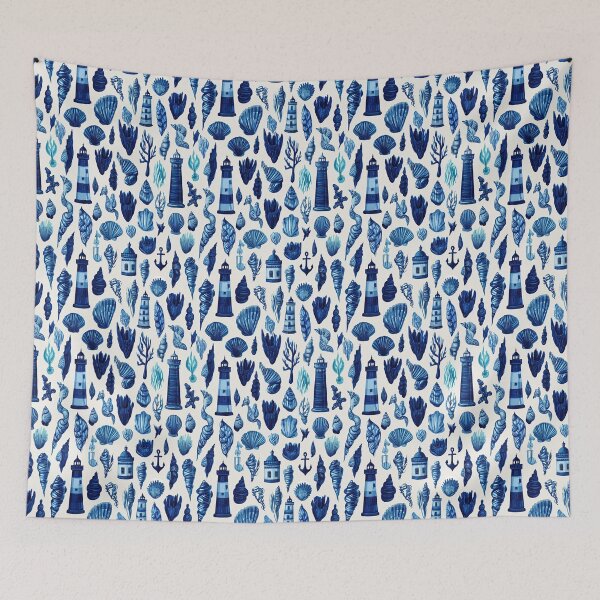 Item preview, Dense Blue Coastal Elements Pattern designed and sold by Piotrek0001.