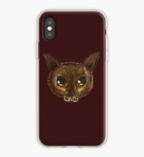 Red Flying Fox Bat Drawing. iPhone Case