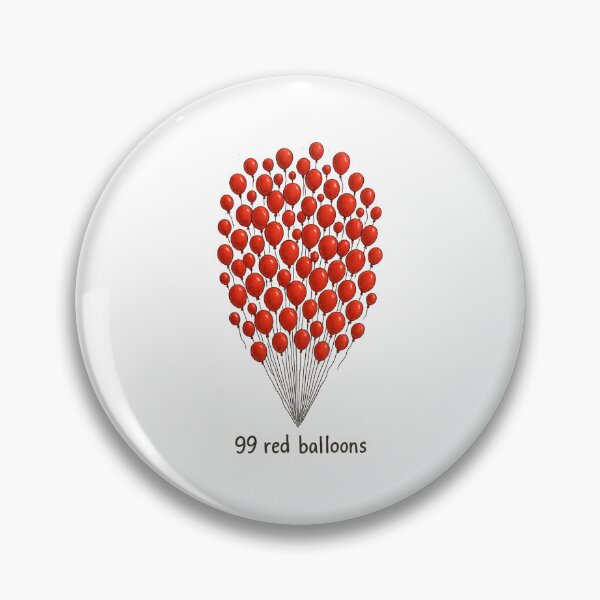 Item preview, 99 Red Balloons Floating Sky Illustration – Retro Pop Art Inspired by 99 Luftballons – Minimalist Aesthetic Wall Art designed and sold by Donsean22.