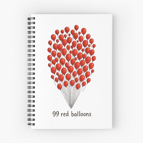 Item preview, 99 Red Balloons Floating Sky Illustration – Retro Pop Art Inspired by 99 Luftballons – Minimalist Aesthetic Wall Art designed and sold by Donsean22.
