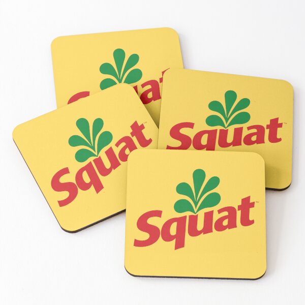 Item preview, Squat Parody Shirt, Funny Gym Logo Tee, Retro Soda Style Workout Humor designed and sold by GhostDawgs.