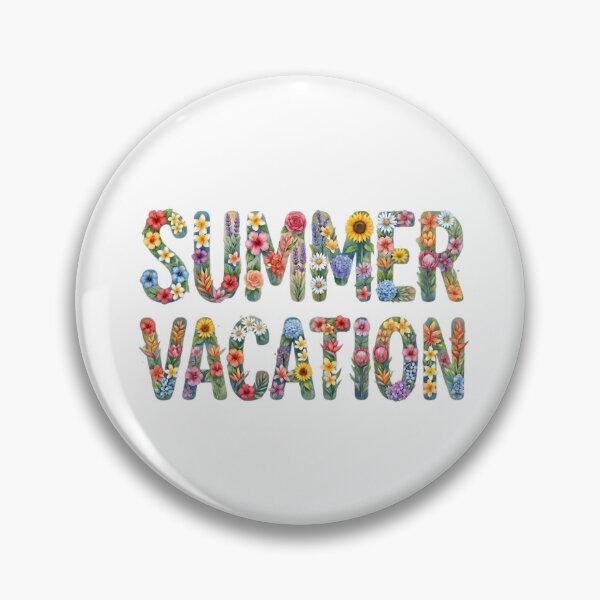 Item preview, Watercolor Floral Typography "Summer Vacation" designed and sold by VibranPalette.