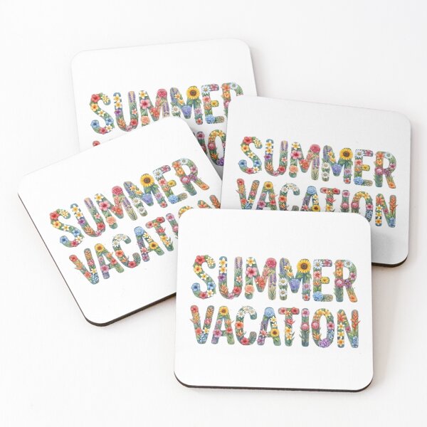 Item preview, Watercolor Floral Typography "Summer Vacation" designed and sold by VibranPalette.