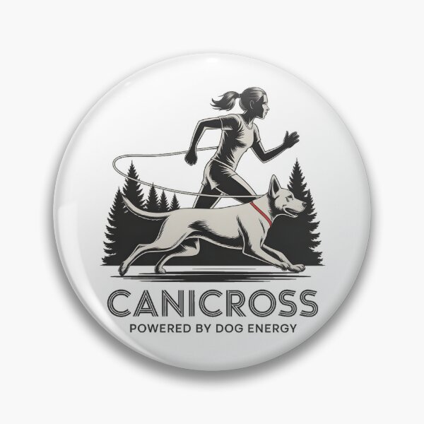 Item preview, Canicross Powered by Dog Energy – Female Runner with Dog Design designed and sold by ArcticFoxStudio.
