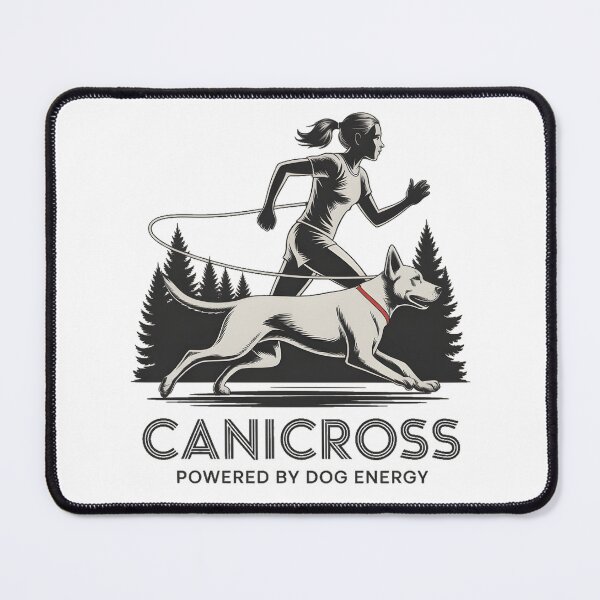 Item preview, Canicross Powered by Dog Energy – Female Runner with Dog Design designed and sold by ArcticFoxStudio.