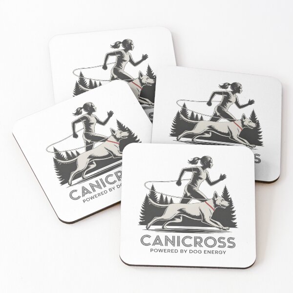 Item preview, Canicross Powered by Dog Energy – Female Runner with Dog Design designed and sold by ArcticFoxStudio.