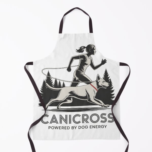 Item preview, Canicross Powered by Dog Energy – Female Runner with Dog Design designed and sold by ArcticFoxStudio.