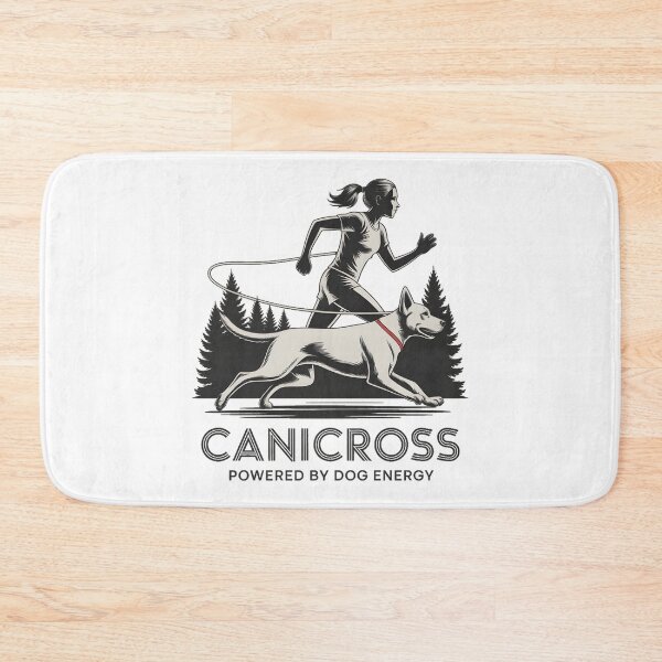 Item preview, Canicross Powered by Dog Energy – Female Runner with Dog Design designed and sold by ArcticFoxStudio.