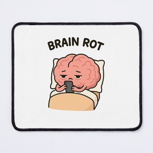 Item preview, Brain Rot Illustration – Brain in Bed Scrolling Phone – Funny Relatable Meme Art – Digital Burnout Design designed and sold by Donsean22.