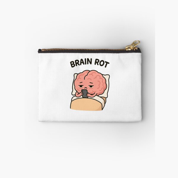 Item preview, Brain Rot Illustration – Brain in Bed Scrolling Phone – Funny Relatable Meme Art – Digital Burnout Design designed and sold by Donsean22.