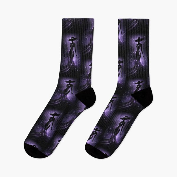 Item preview, Violet Circuit Siren – Futuristic Noir Glamour designed and sold by Lowtech.