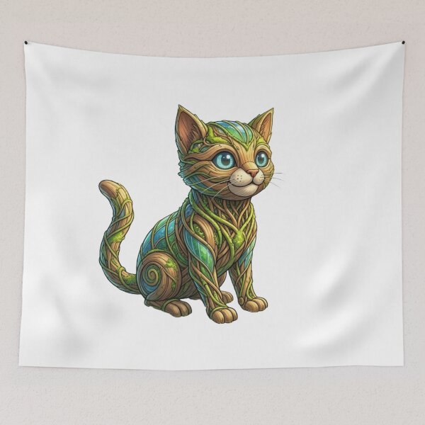 Item preview, Magic Nature Cat - Elemental Forest Spirit Illustration designed and sold by RS-Globalist-.