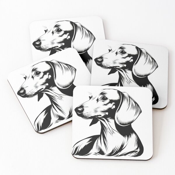 Item preview, Dachshund art is in black and white designed and sold by anytka.