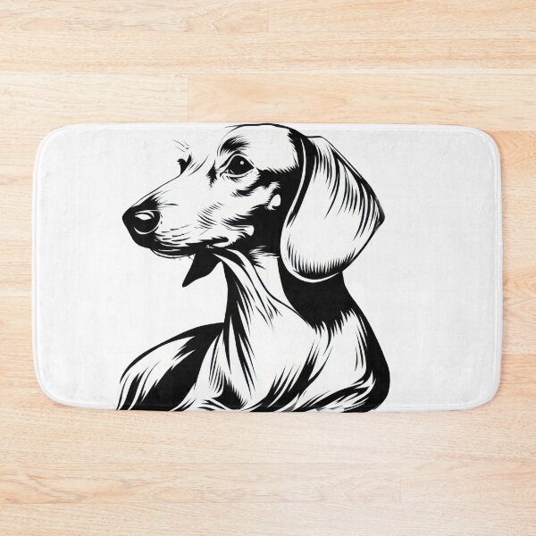 Item preview, Dachshund art is in black and white designed and sold by anytka.