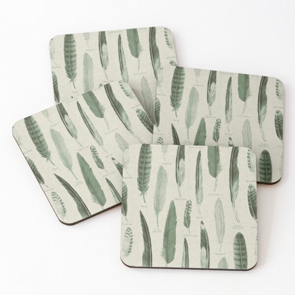 Item preview, Green Coastal Feathers / Naturalist Illustration Featuring Seashore Birds designed and sold by somecallmebeth.