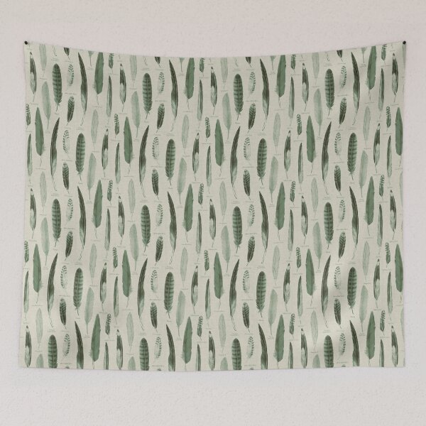 Item preview, Green Coastal Feathers / Naturalist Illustration Featuring Seashore Birds designed and sold by somecallmebeth.