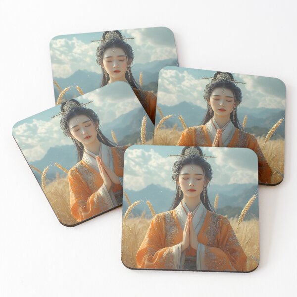 Item preview, Meditation Woman Spiritual Art — Zen Nature Serenity designed and sold by Schoenenwald - Illustrations Uniques et Originales.