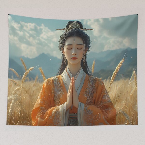 Item preview, Meditation Woman Spiritual Art — Zen Nature Serenity designed and sold by Schoenenwald - Illustrations Uniques et Originales.