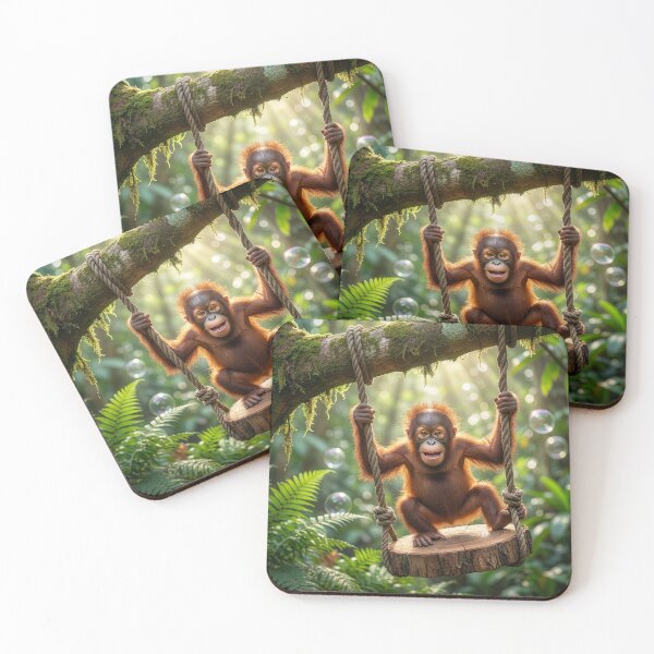 Item preview, Baby Orangutan Plays on Swing designed and sold by Tridentulus.