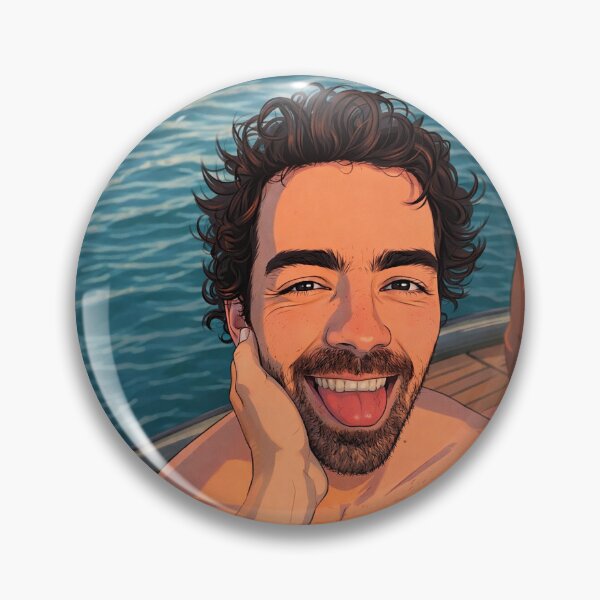Item preview, Joe Jonas on a boat, tongue sticking out (fan art) designed and sold by PopCultureAndStuff.