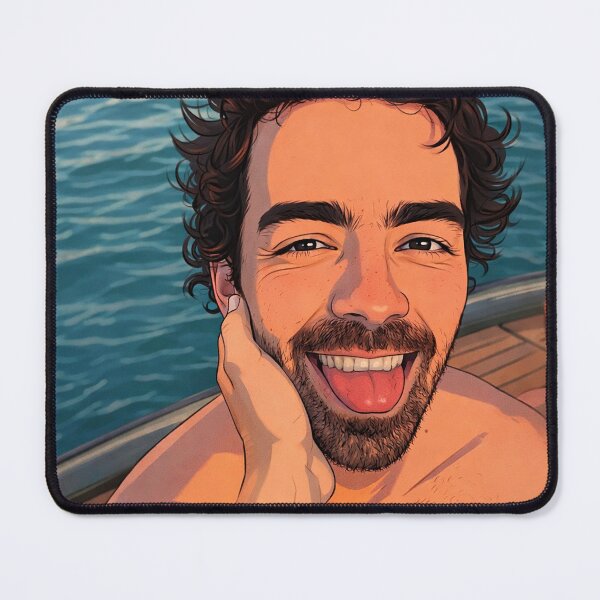 Item preview, Joe Jonas on a boat, tongue sticking out (fan art) designed and sold by PopCultureAndStuff.