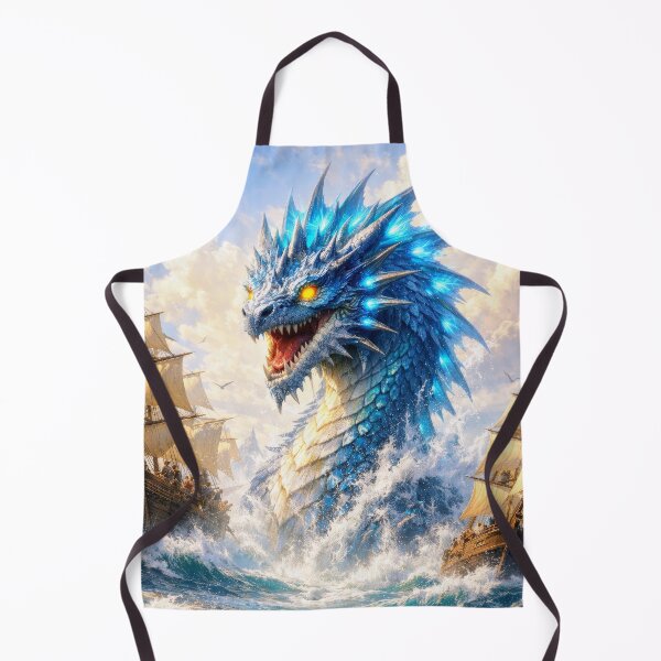 Item preview, Sea Dragon Rising from Ocean – Epic Fantasy Leviathan Attack Artwork designed and sold by DrakariArt.