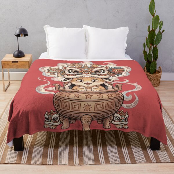 Item preview, Kawaii Lunar New Year Lucky Cat - Cute Chinese Lion Dance designed and sold by MythoWorldddd.