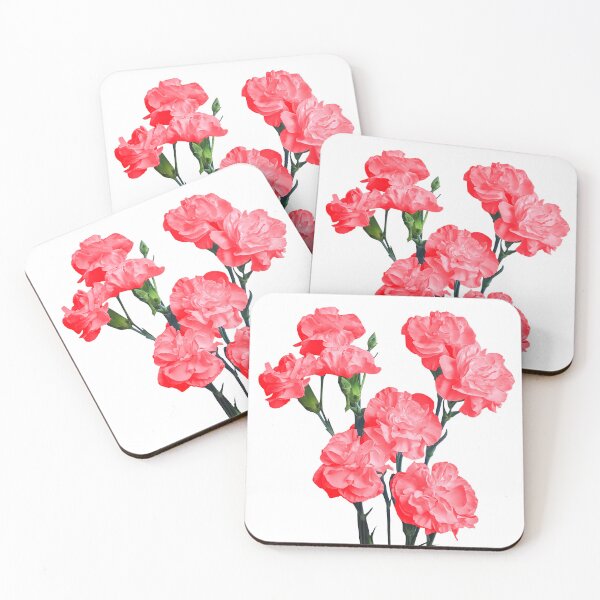 Item preview, Light Red Carnation Bunch of Flowers Bouquet Shapes Mania designed and sold by Shapes-Mania.