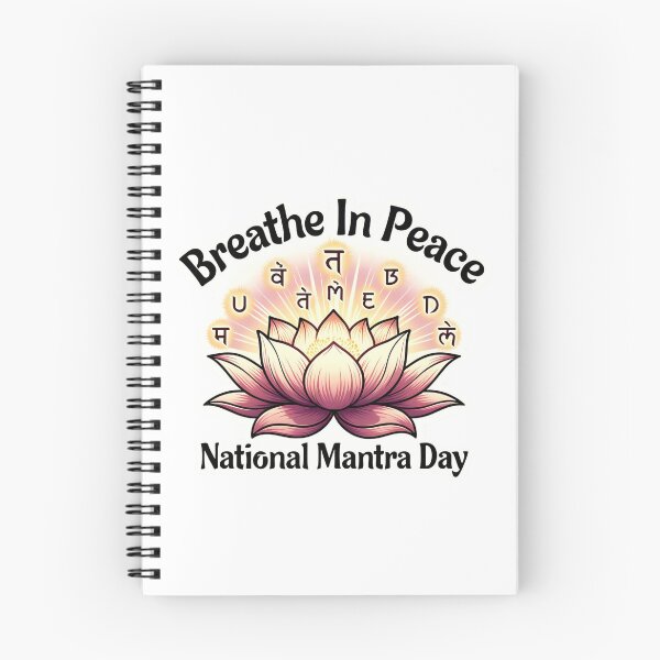 Item preview, Celebration of National Mantra Day with a lotus design and peaceful message in a colorful setting designed and sold by SpaceartLilu.
