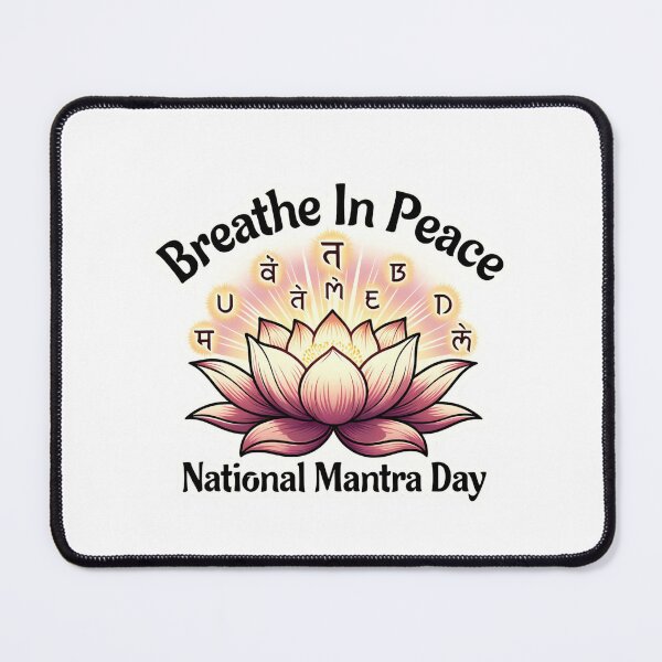 Item preview, Celebration of National Mantra Day with a lotus design and peaceful message in a colorful setting designed and sold by SpaceartLilu.