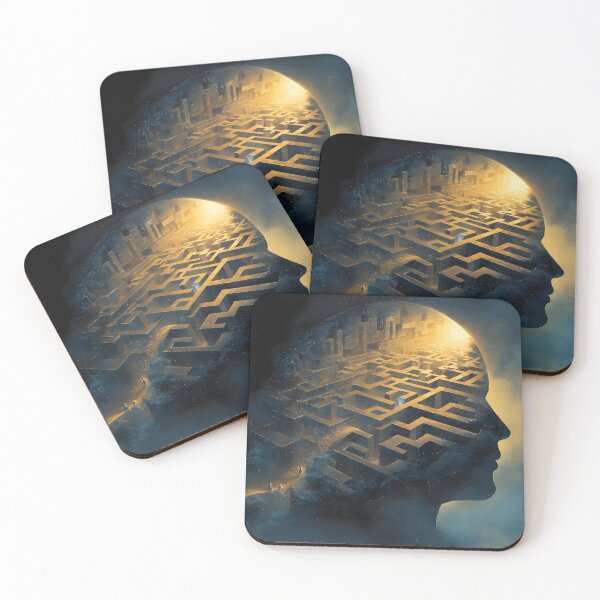 Item preview, ​Labyrinth of the Mind - Surreal Overthinking & Psychology Art designed and sold by MouradStudio.