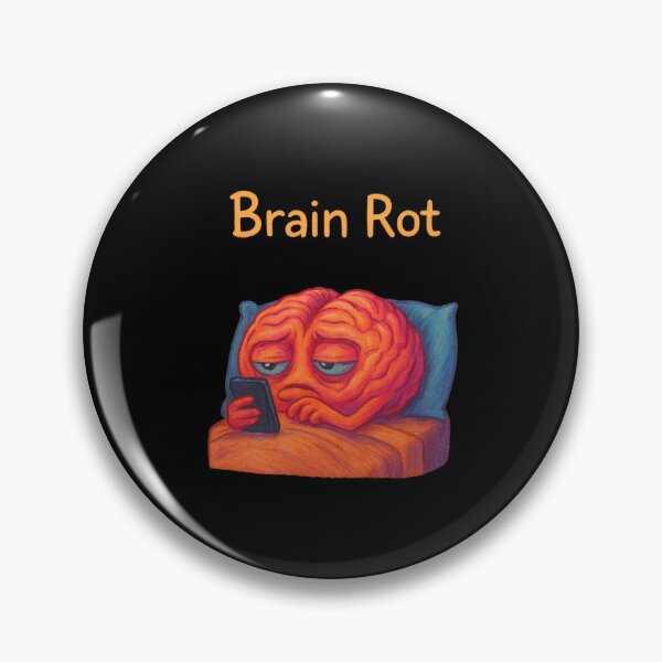 Item preview, Brain Rot Illustration – Brain in Bed Scrolling Phone – Funny Relatable Meme Art – Digital Burnout Colourful Sketch Design designed and sold by Donsean22.