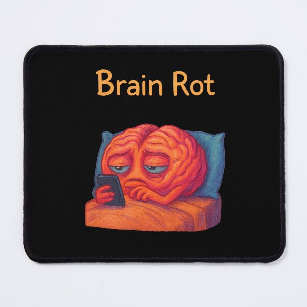 Item preview, Brain Rot Illustration – Brain in Bed Scrolling Phone – Funny Relatable Meme Art – Digital Burnout Colourful Sketch Design designed and sold by Donsean22.