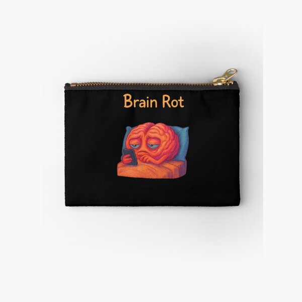 Item preview, Brain Rot Illustration – Brain in Bed Scrolling Phone – Funny Relatable Meme Art – Digital Burnout Colourful Sketch Design designed and sold by Donsean22.