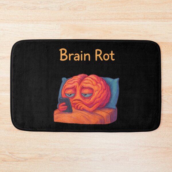 Item preview, Brain Rot Illustration – Brain in Bed Scrolling Phone – Funny Relatable Meme Art – Digital Burnout Colourful Sketch Design designed and sold by Donsean22.