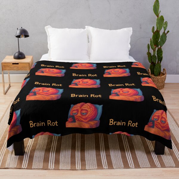Item preview, Brain Rot Illustration – Brain in Bed Scrolling Phone – Funny Relatable Meme Art – Digital Burnout Colourful Sketch Design designed and sold by Donsean22.