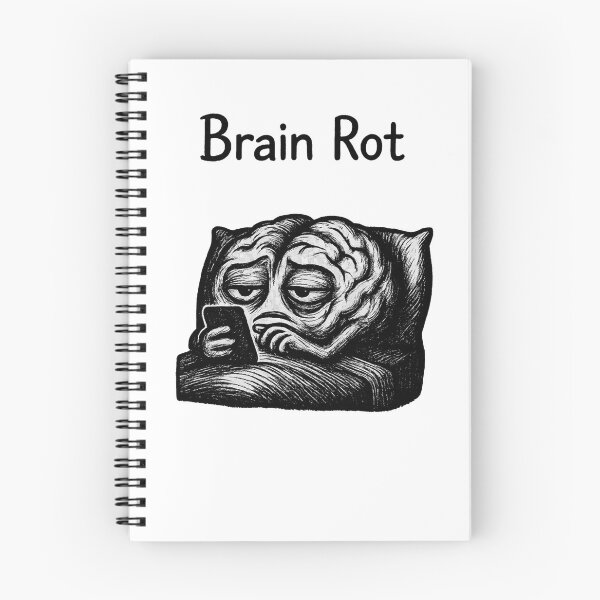 Item preview, Brain Rot Illustration – Brain in Bed Scrolling Phone – Funny Relatable Meme Art – Digital Burnout Sketch Design designed and sold by Donsean22.