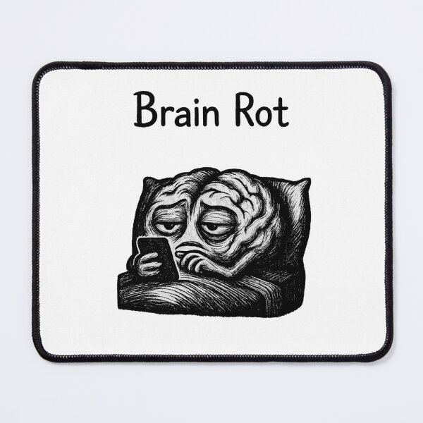 Item preview, Brain Rot Illustration – Brain in Bed Scrolling Phone – Funny Relatable Meme Art – Digital Burnout Sketch Design designed and sold by Donsean22.