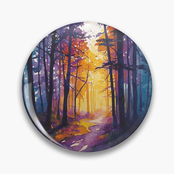 Item preview, Forest Fire — Watercolor Glowing Forest Path designed and sold by Darcy'sArtfortheHeart.