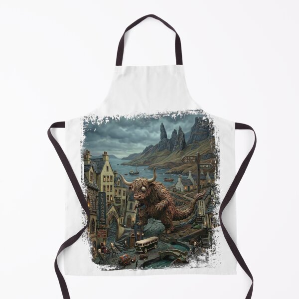 Item preview, Coozilla Attacks Isle of Skye - Funny Highland Cow Kaiju Scottish Art designed and sold by Loom on the Loch.