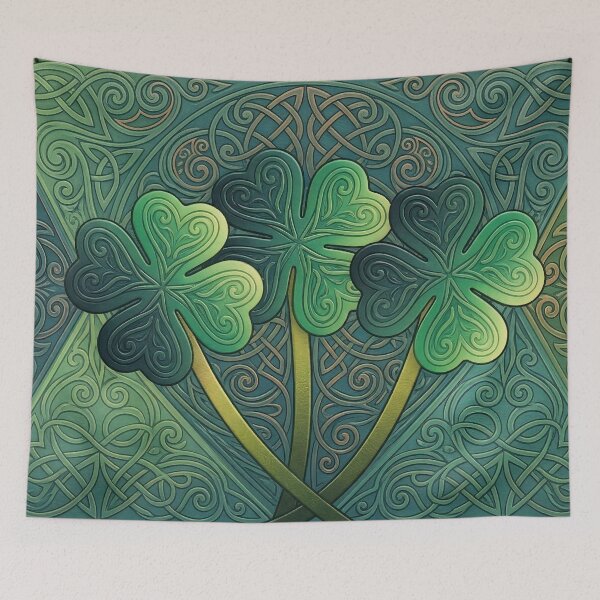 Item preview, Celtic Knot Lucky Shamrocks designed and sold by Gradient Concept.