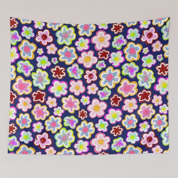 Item preview, Colorful Retro Flower Pattern - Cute Funky Floral Design designed and sold by OneLook.