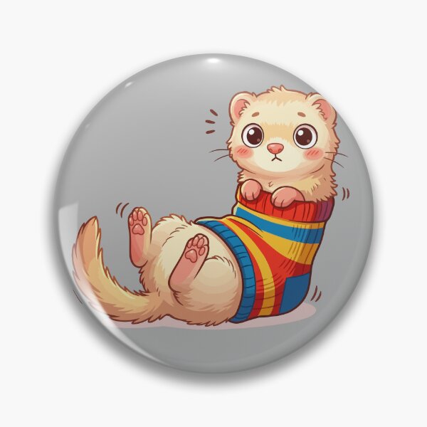 Item preview, Cute Caught Ferret Colorful Striped Sweater Paws designed and sold by Tiny-roar-studio.