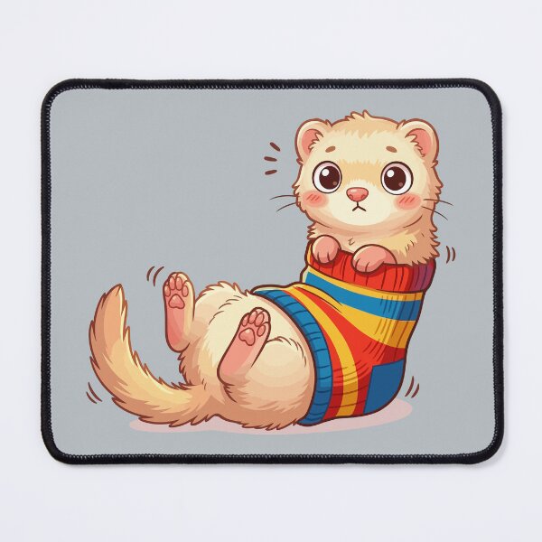 Item preview, Cute Caught Ferret Colorful Striped Sweater Paws designed and sold by Tiny-roar-studio.